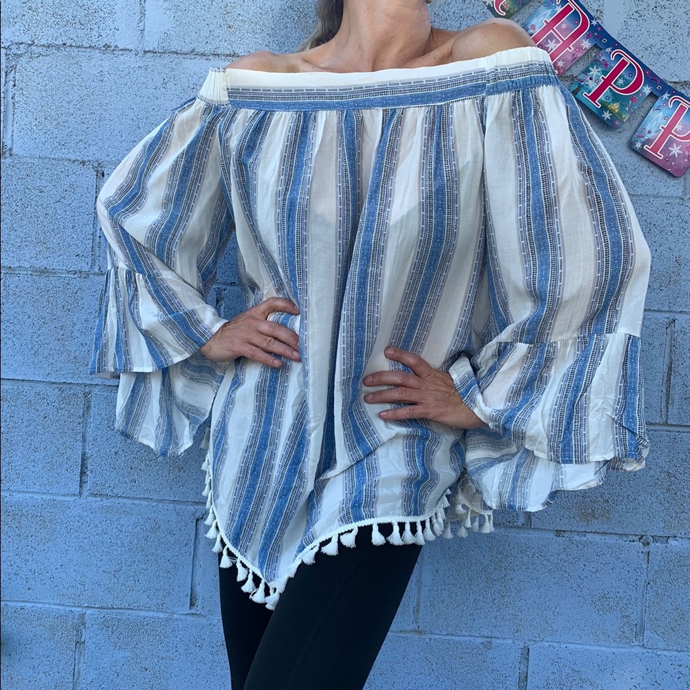 Surf Gypsy striped off shoulder blouse